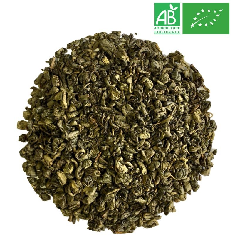 Thé vert Gunpowder bio – feuilles entières vrac