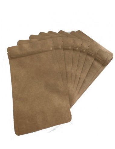 Sachets zip papier kraft brun naturel, poche zip papier kraft brun.